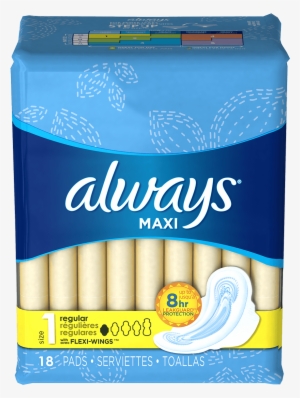 Always Maxi Size 1 Regular Pads With Wings, Unscented - Always Pads Size 2