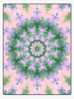 Rose Pink Green Explosion Of Flowers Mandala Blanket - Symbol
