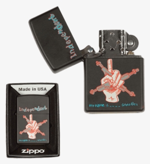Independent My Name Is Gonzales Matte Black Zippo Lighter