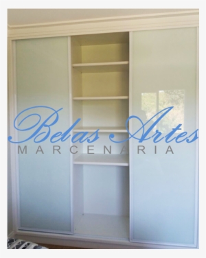 Armário Embutido Com Portas De Correr De Vidro Branco - Door