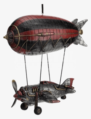 Steampunk Airship With Propeller Airplane Gondola - Airship