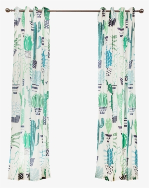 Drapes With Cacti Party - Curtain