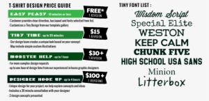 Professional T-shirt Design Price Sheet - Dance À La Plage