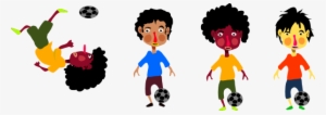 Kids Playing Soccer Hi - Clip Art