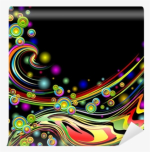 Girlande Colori Sfondo Astratto Abstract Colors Swirls - Rainbow Colors Abstract Swirls On Black Canvas Print