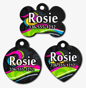 Personalized Colorful Swirl Design Pet Tag For Dogs