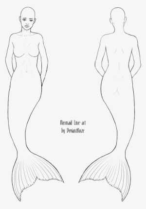 Mermaid Line Art Base By Deviantroze - Sketch
