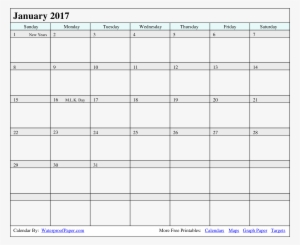 Blank Calendar Sample Main Image - Medication Calendar 2018