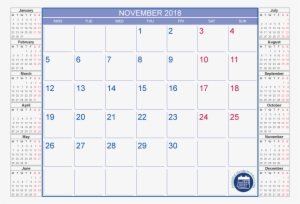 Blank Calendar - February 2018 With Moon Phases