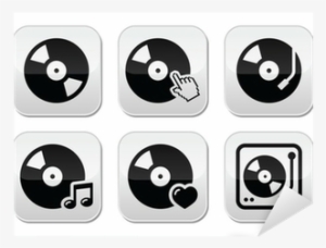 Vinyl Record, Dj Vector Buttons Set Sticker • Pixers®