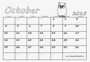 October 2015 Printable Calendar Blank - Transparent Calendar October