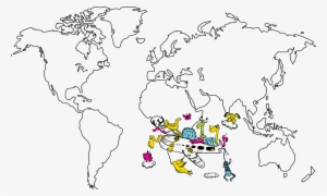 Adesivo Mapa Mundi Infantil - Blank World Map A3