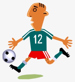 Vector Illustration Of Sport Of Soccer Football Player - Cartoon Soccer Player Kicking Ball