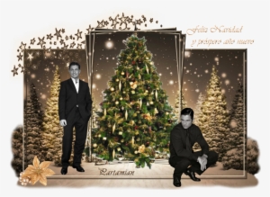 Beth - Firs Christmas Trees Snow Night 32x24 Print Poster