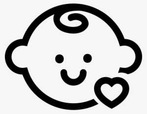 Baby Head With A Small Heart Outline Comments - Baby Icon Png