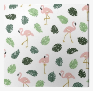 Tropical Seamless Pattern With Pink Flamingos And Green - Tapety Na Telefon Z Flamingami