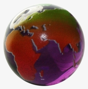 Purple Rainbow Peace Sign Flower Earth Marble Keychain - Rainbow