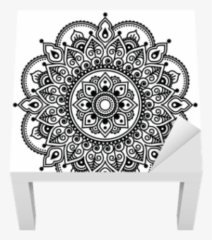 Mehndi, Indian Henna Tattoo Pattern Or Background Lack - Mehndi Vector
