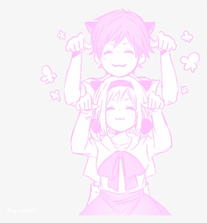 Couple Cute Mine Kawaii Manga Myedit Pink Pastel Transparent - Pink Anime Couple Transparent