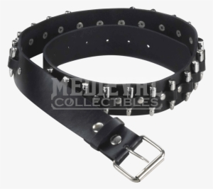 Steampunk Silver Bullet Belt - Black Leather Bullet Belt