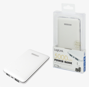 Image (png) - Ultra Slim Power Bank, 5000 Mah, White - Logilink Pa0125w