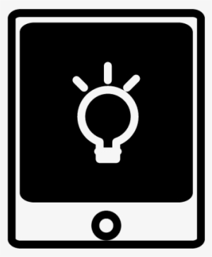 Tablet With Light Bulb Outline Vector - Mobile Phone