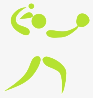 Light Green White Outline - Softball Stick Figure Pitcher