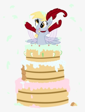 Cake, Derpy Hooves, Female, Mare, Pegasus, Pony, Popping - Digital Art