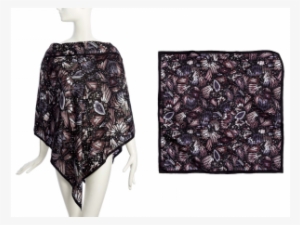 Poncho Butfly Embro And Handkerchief *90