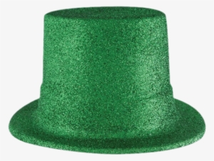 St-patrick's Day Elements Hat 2 Scrap And Tubes - Beistle Green Glittered Top Hat- Pack Of 24