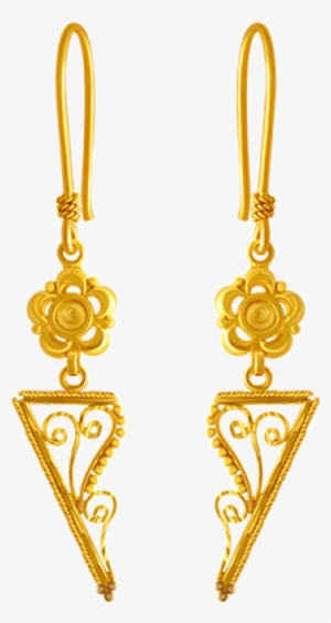 10kt Yellow Gold Earrings - Cercei De Aur Lungi Frunza