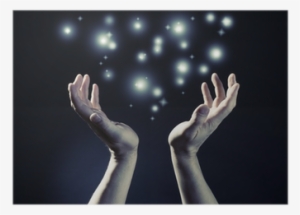 Hands Joined Together With Glow Light Poster • Pixers® - Leia Da Atração