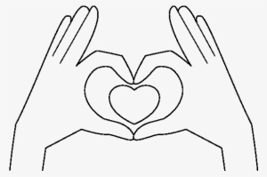 Corazon Hecho Con Las Manos Para Colorear