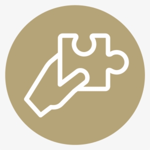Icon Of A Hand Holding A Puzzle Piece - Icon