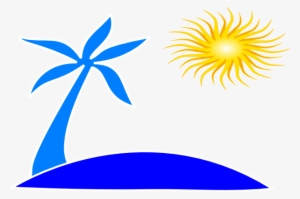 Beach Sunset Clipart - Palm Tree And Beach Logo