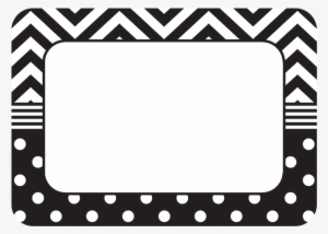 Tcr5548 Black & White Chevrons And Dots Name Tags/labels - Black And White Name Tags