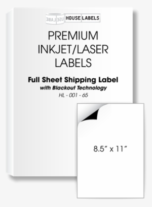 Picture Of Houselabels' Brand, 1 Label Per Sheet, Blackout - Label
