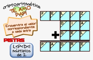 Criptoaritmética, Alfamética, Criptosumas, Problemas - Criptoaritmetica Del Dia Del Padre