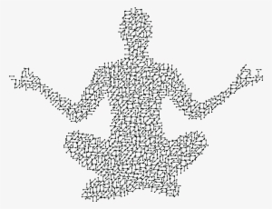 Free Clipart Of A Circuit Patterned Person Meditating - Yoga Silhouette