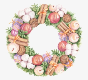 Hand Painted Decorative Christmas Tree Garland Png - Christmas Day