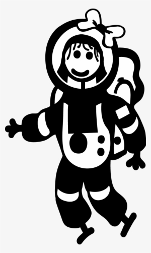 Girl Astornaut Stick Girl Female Child Sticker Decal
