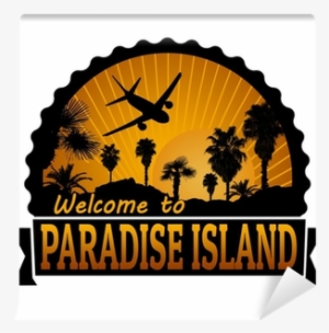 Paradise Island Travel Label Or Stamp Wall Mural • - Welcome To Cancun