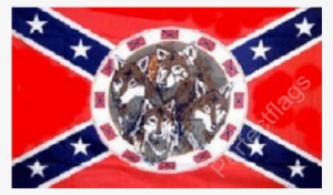Rebel 4 Wolves Flag - Deer Confederate Flag