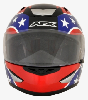 Afx Red Unisex Rebel Flag Motorcycle Full Face Riding