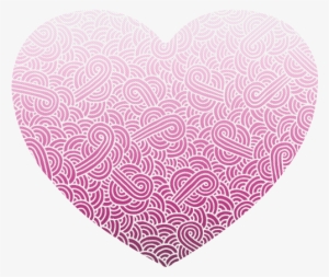 Ombre Pink And White Swirls Zentangle Heart-shaped