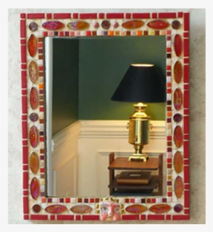 Red Mirror With Face - Picture Frame