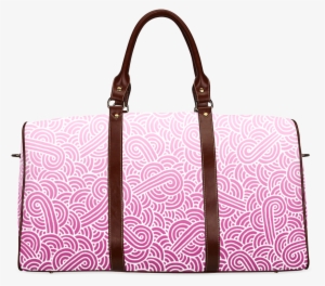 Ombre Pink And White Swirls Doodles Waterproof Travel