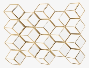 Retro Gold Diamond Grid Wall Mirror
