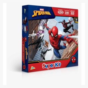 Super Kit Homem Aranha Embalagem - Super Kit Com Quebra-cabeça - Dominó - Jogo Da Memória
