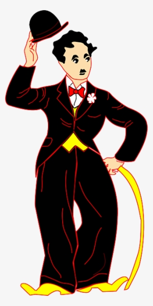 Colorful Cartoon Clipart Representation With A Black - Charlie Chaplin Png Desenhado